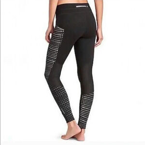 Athleta Black Reflective Pocket Leggings Gym Pants